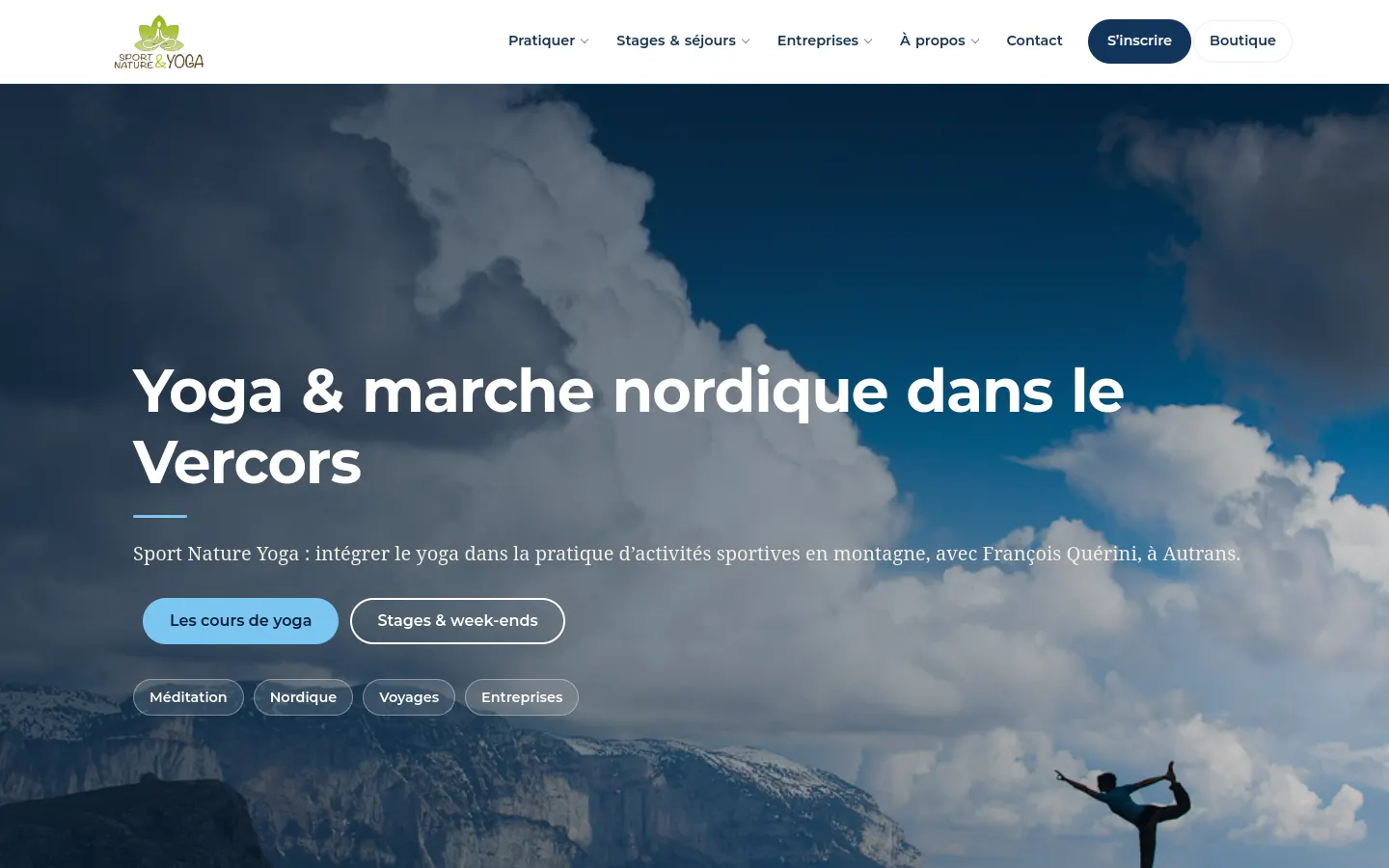 Le nouveau site Sport Nature Yoga sur ordinateur