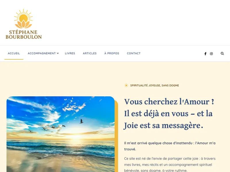 Page d'accueil du site de Stéphane Bourboulon